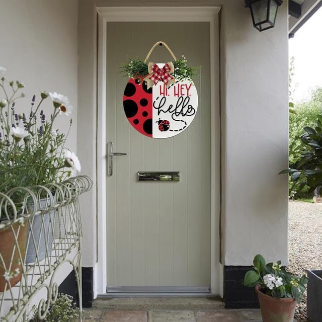 Boylee Rustic Wooden Spring Wreath Door Sign