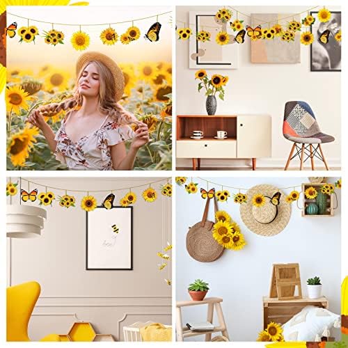 Qunclay 36 Pcs Summer Sunflower Tree Decorations