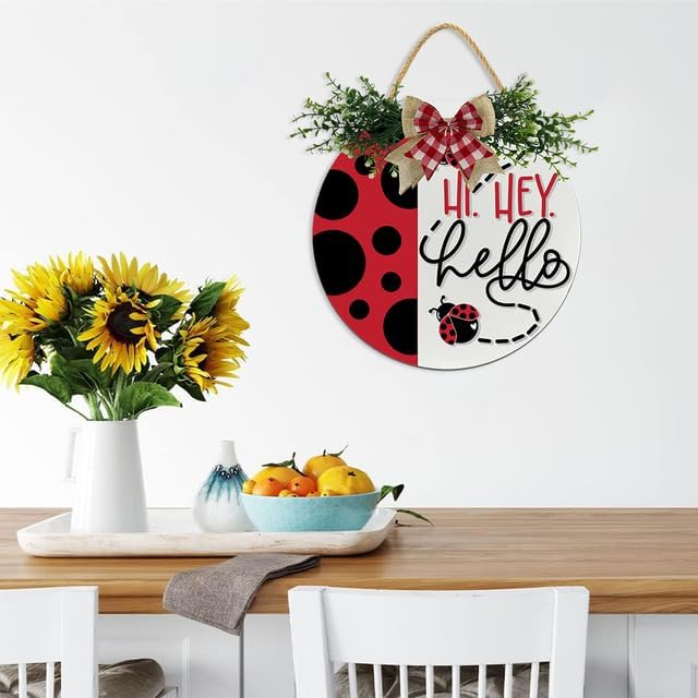 Boylee Rustic Wooden Spring Wreath Door Sign
