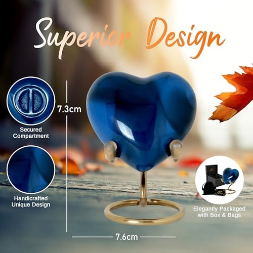 Heart Urn for Human Ashes - Mini Keepsake Cremation Urn