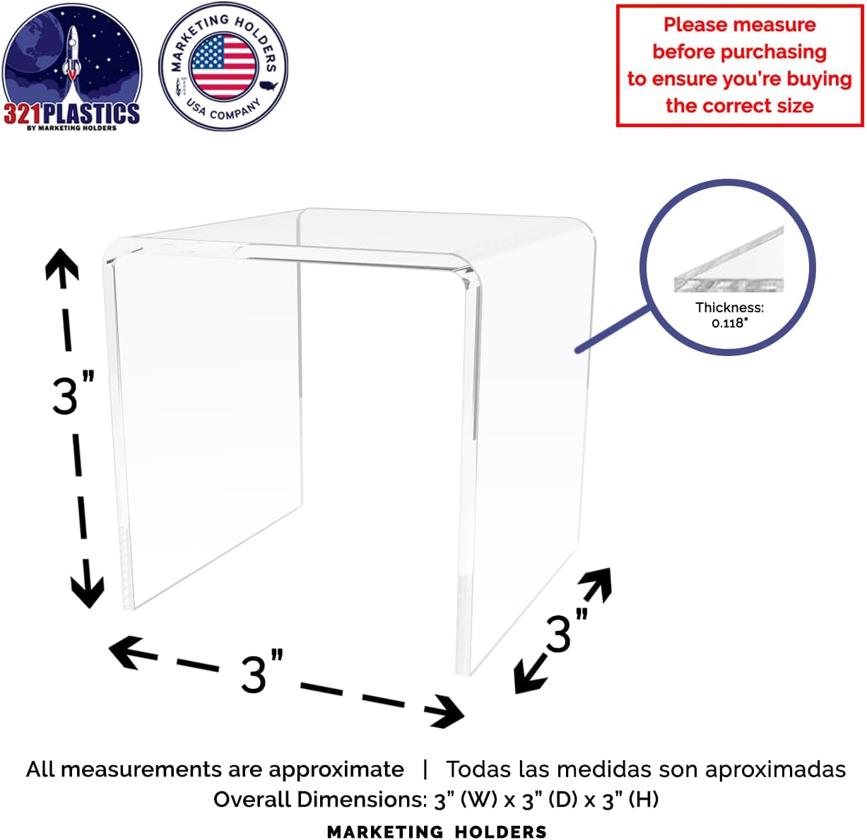 Marketing Holders 4 Pack Acrylic Riser Display Stand