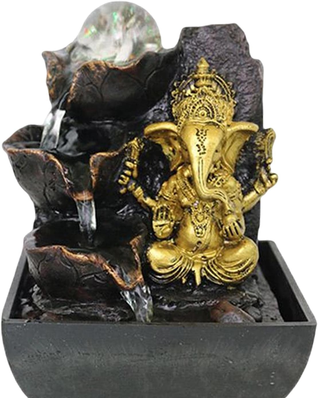 Ganesha Water Feature Statue Elephant Decor for Meditation Space