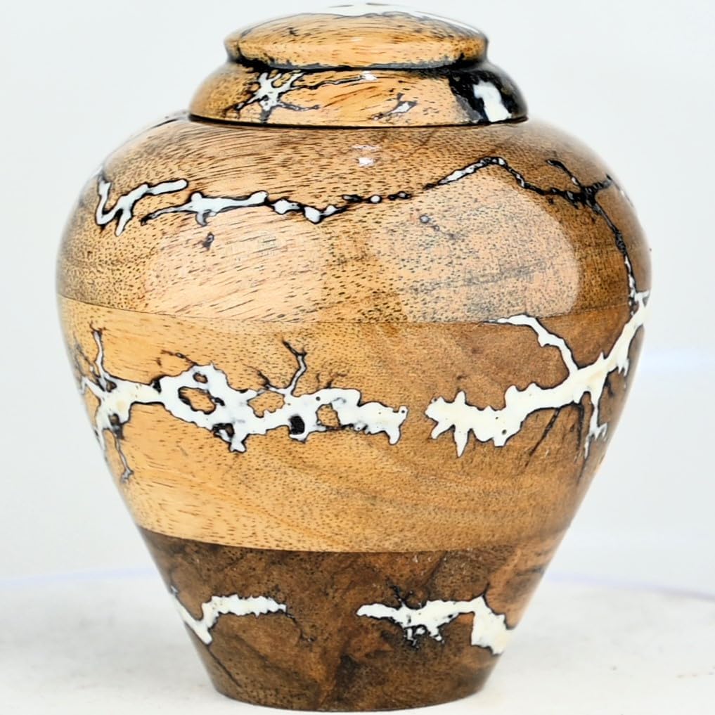 Handcrafted Wooden Urns for Ashes - Small Cremation Urns with Natural Finish