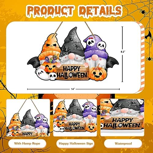 Happy Halloween Gnome Wreath Door Sign