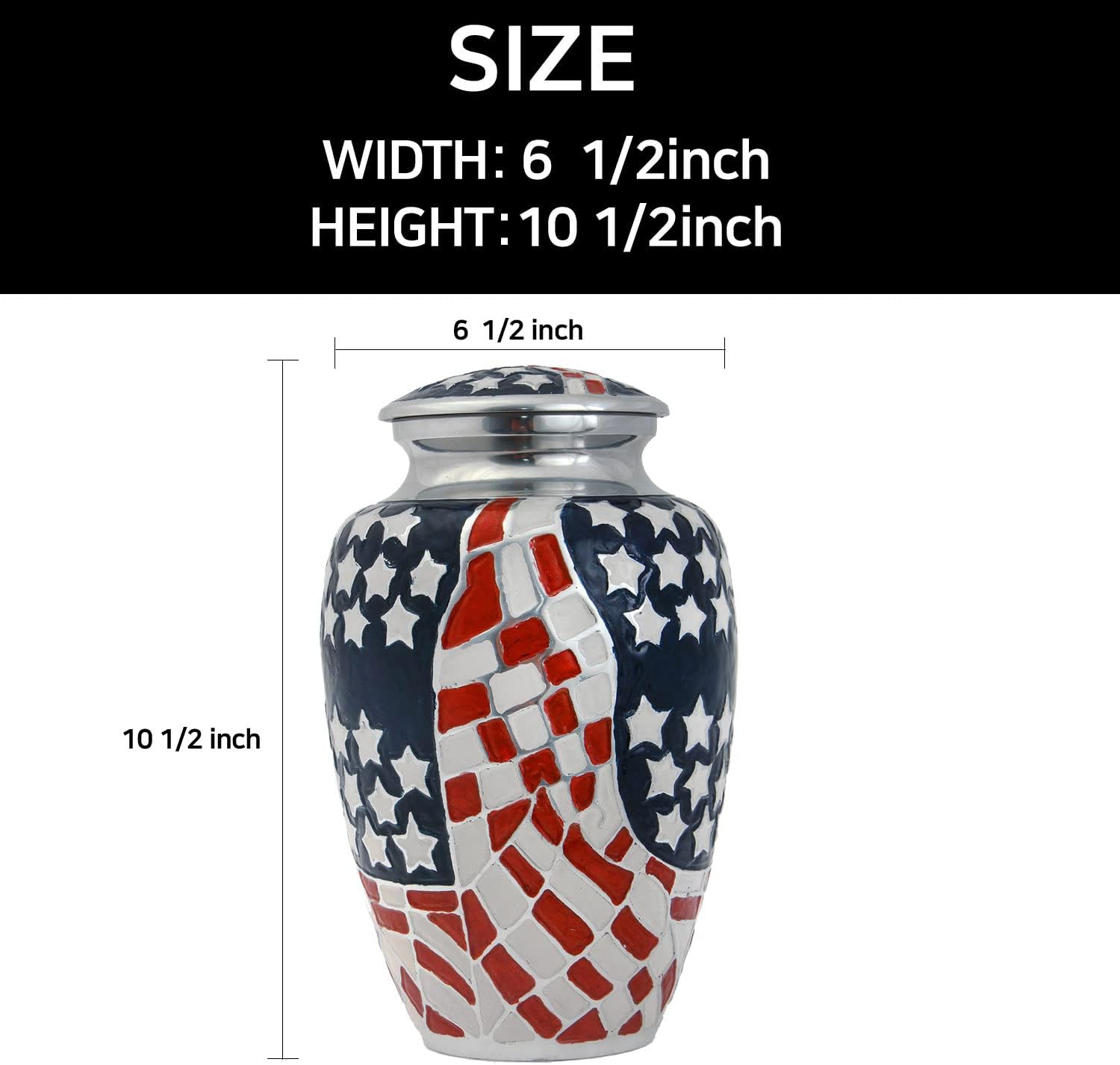 LETUSTO Cremation Urn with American Flag for Veteran Ashes