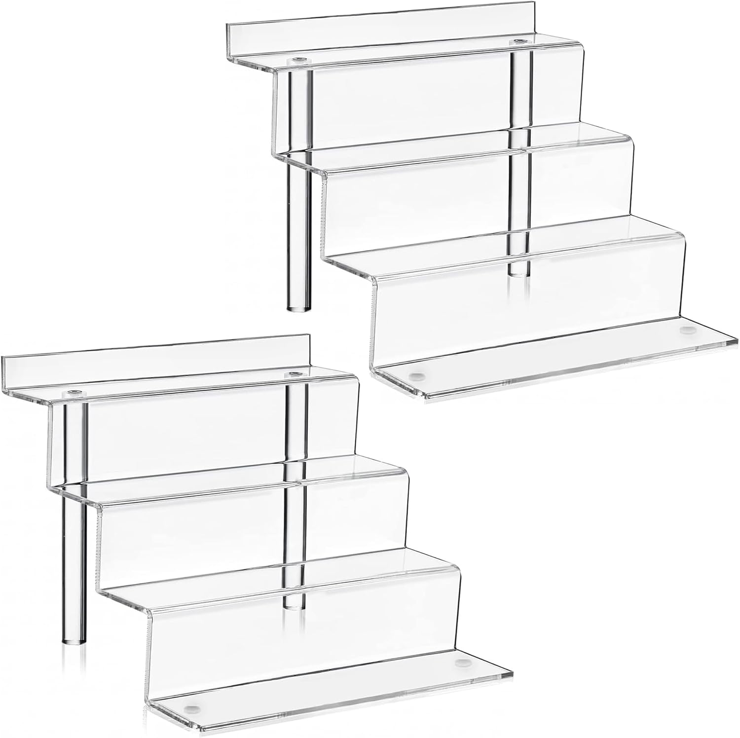 2 Pack Acrylic Display Risers 4 Tier Shelf Stand