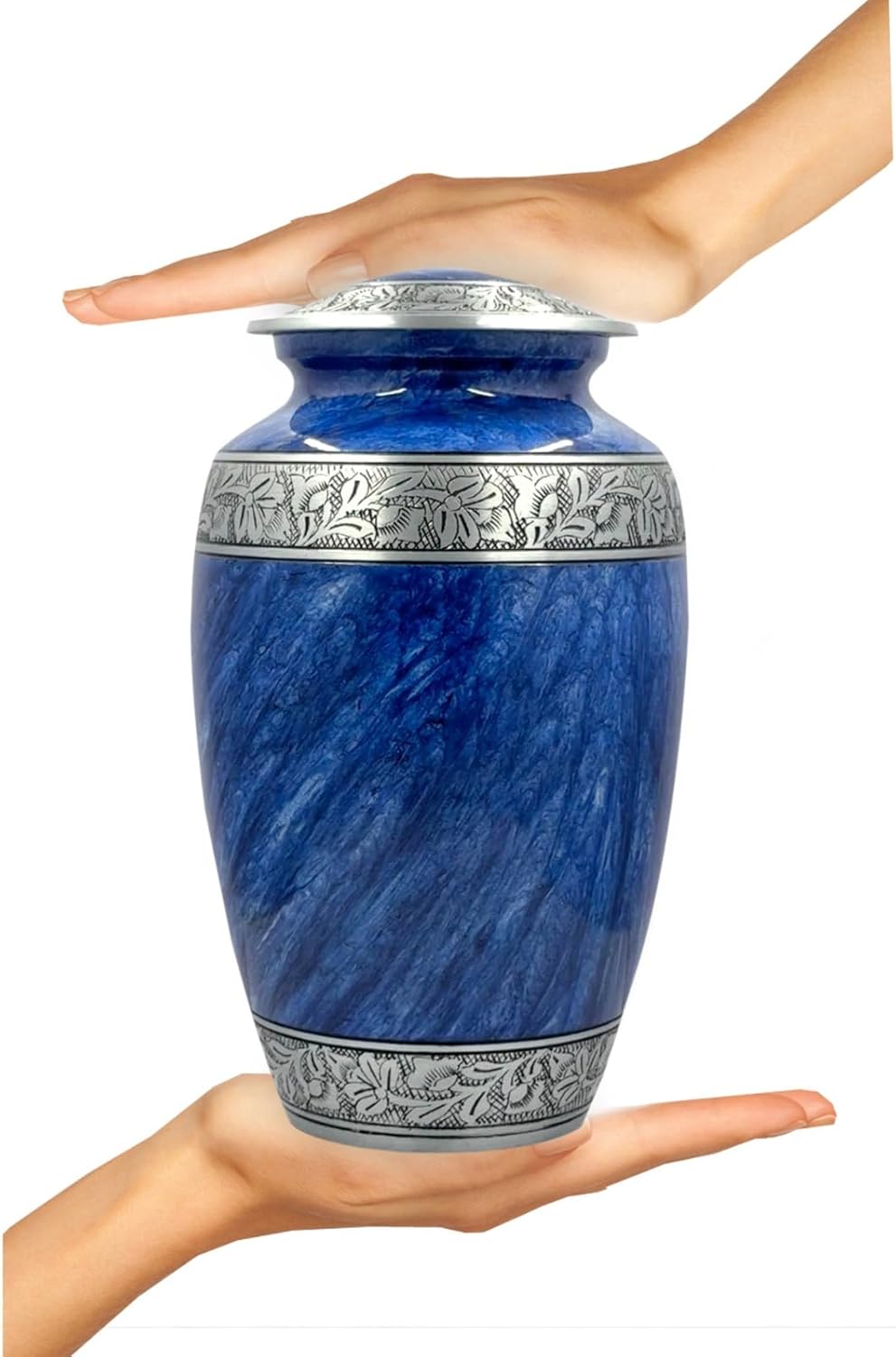 Bold Divine Blue Large Cremation Urn for Adult Ashes