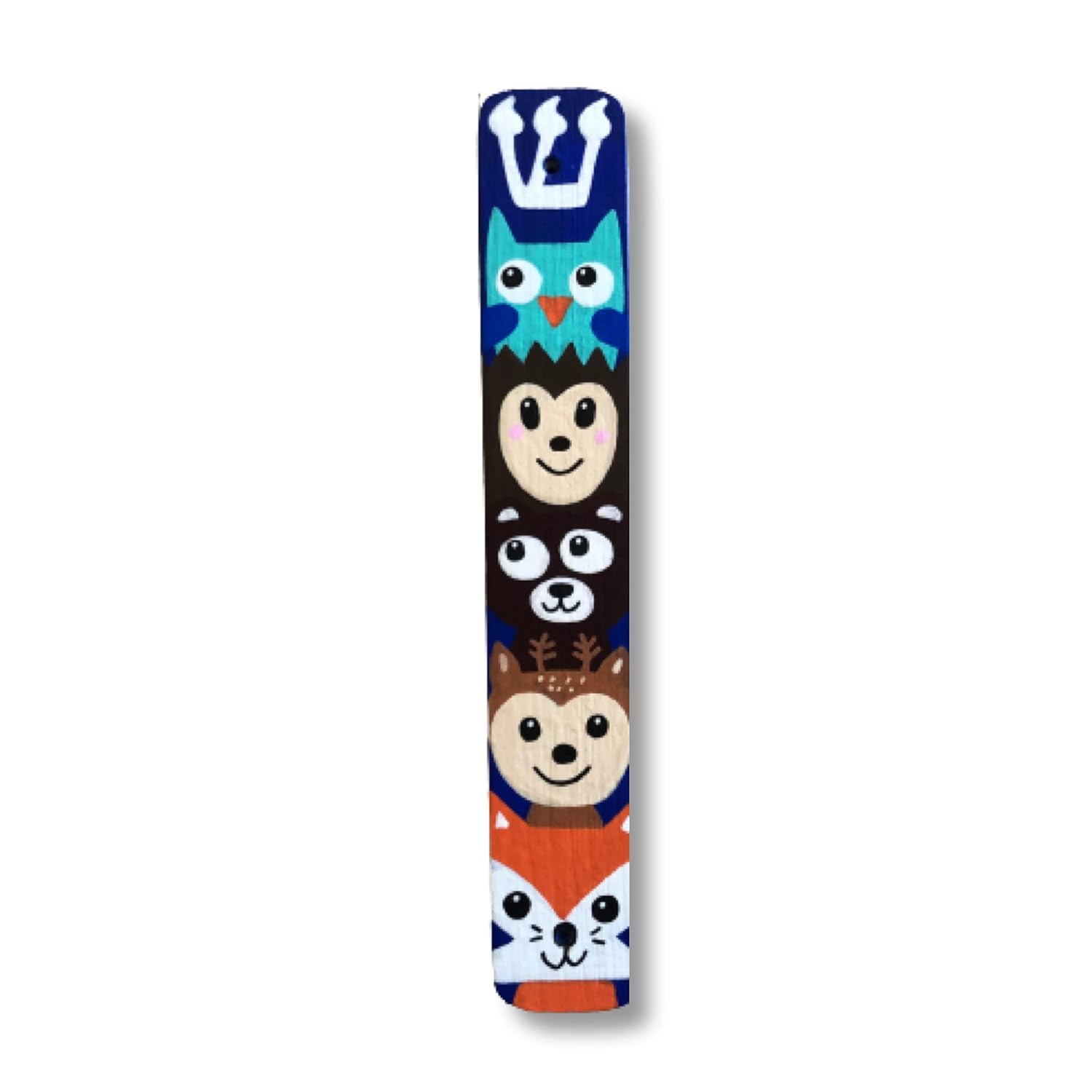 Lea Joelle Mezuzah Scroll Case Blue Woodland Animals