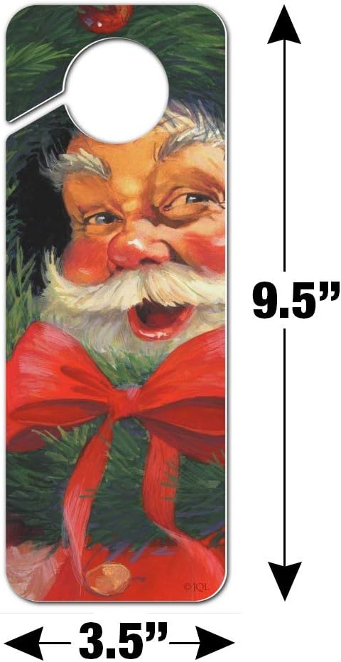 GRAPHICS AND MORE Christmas Santa Wreath Door Knob Hanger Sign 1