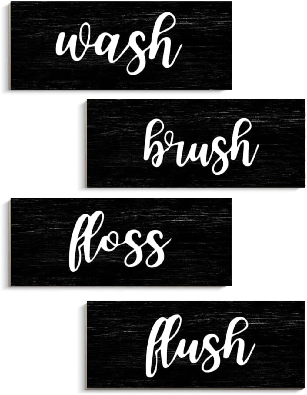 Bathroom Wall Decor with Wash Brush Floss Flush Sign