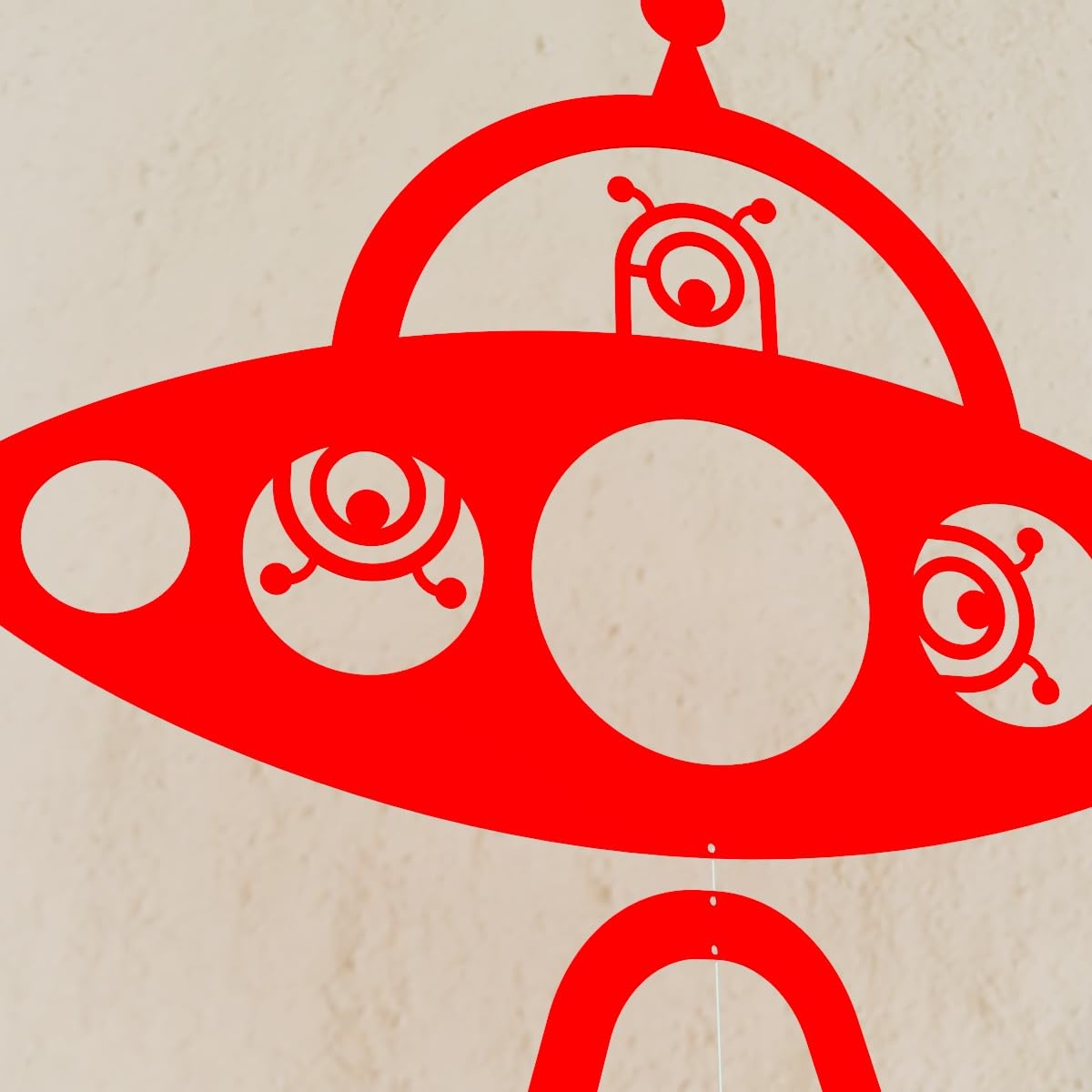 Whimsical UFO Mobile with Abducting Aliens
