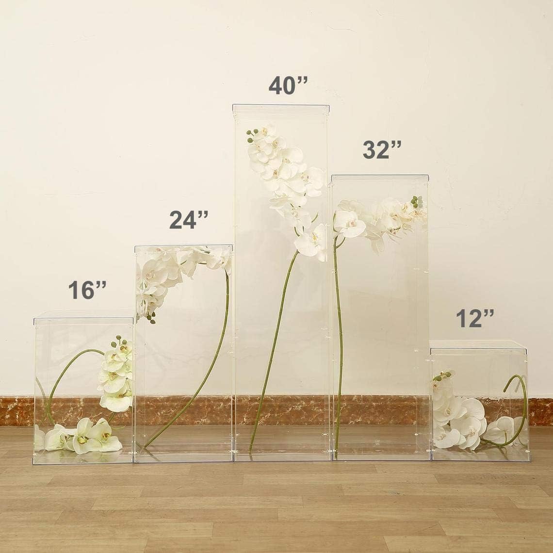 Set of 5 Clear Acrylic Display Riser Boxes