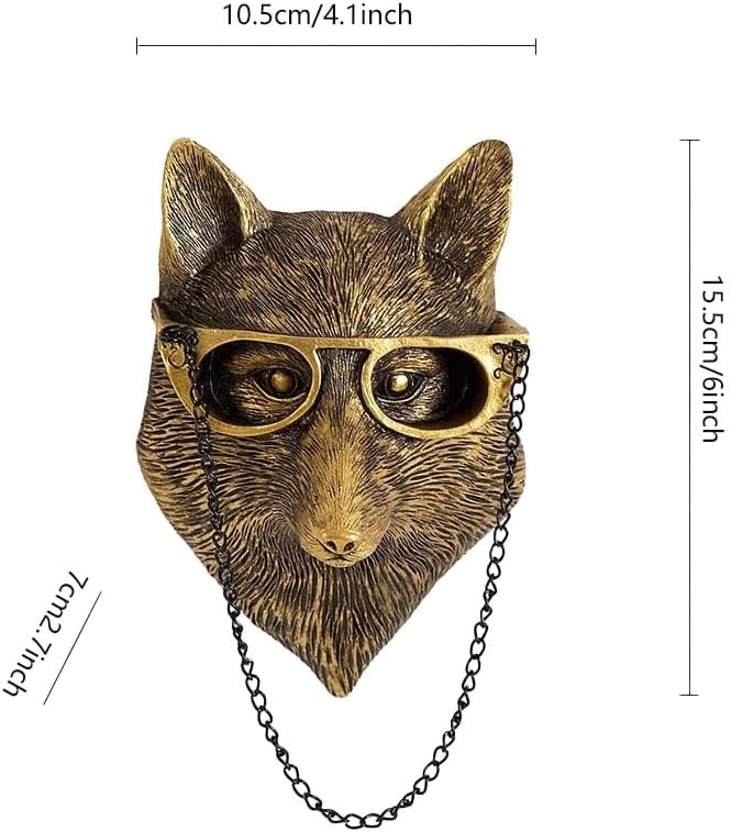 Dsadrwq 1 Pcs Fox Wall Sculpture Animal Head Decor