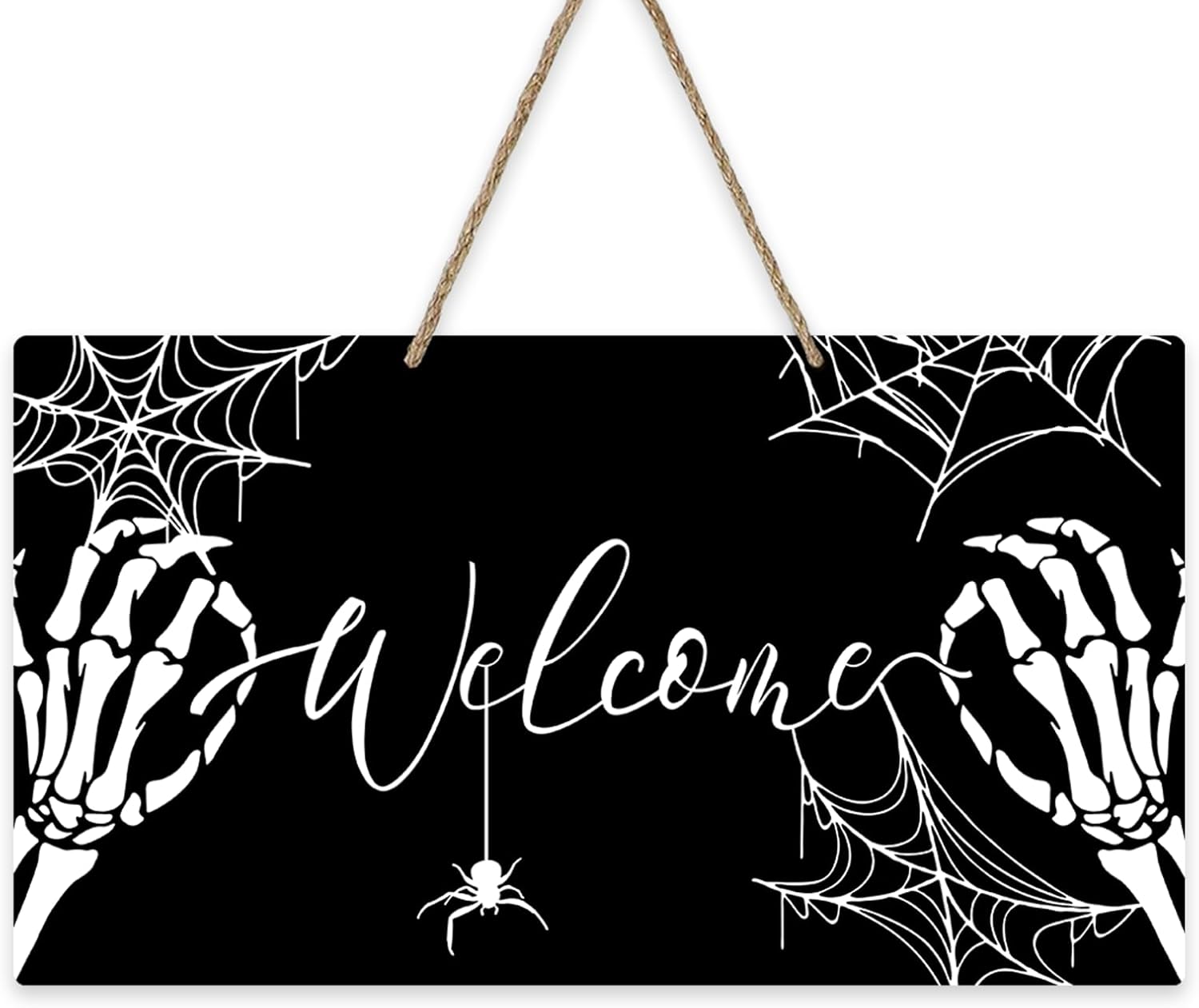 Welcome Halloween Gothic Skeleton Hands Front Door Sign