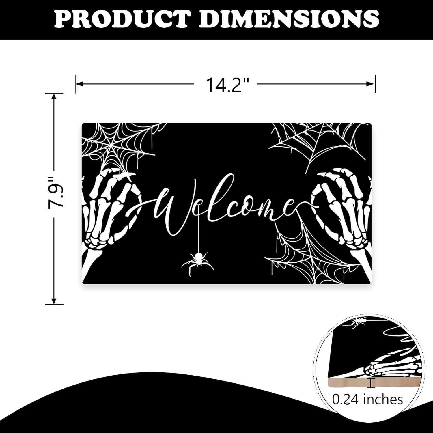 Welcome Halloween Gothic Skeleton Hands Front Door Sign