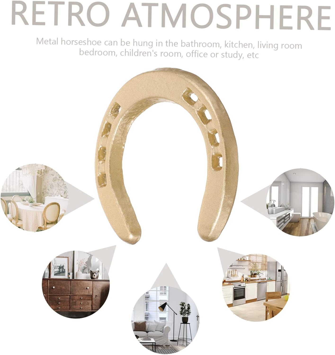 IMIKEYA Gold Horseshoe Wall Sculpture