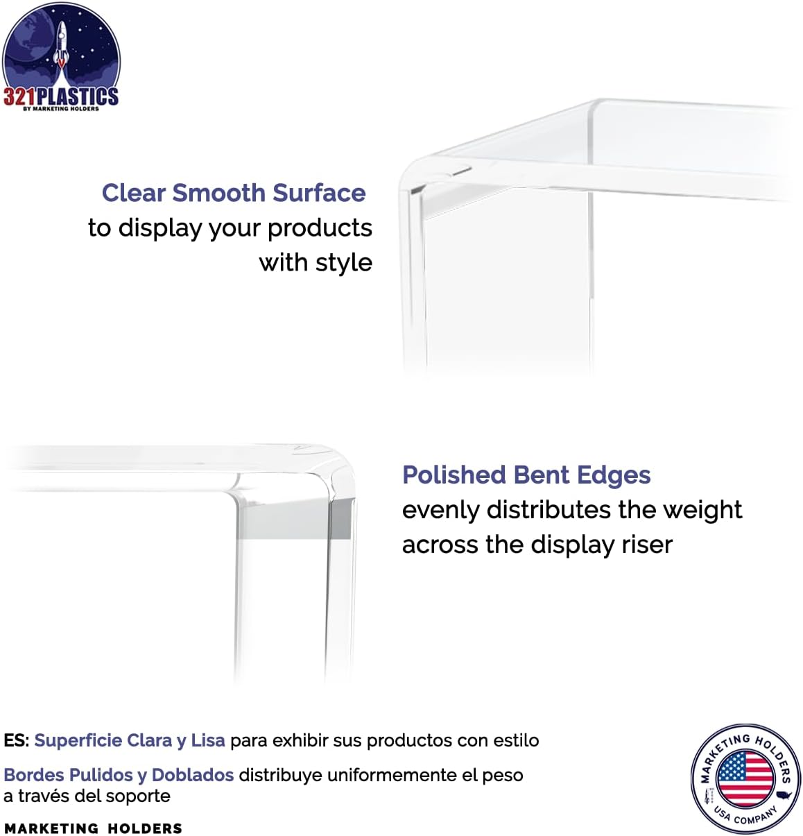 Marketing Holders 4 Pack Acrylic Riser Display Stand
