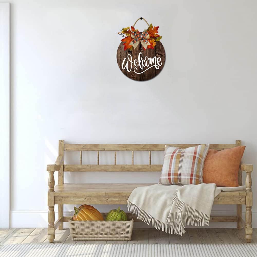 Rustic Wooden Fall Welcome Sign Halloween Decor