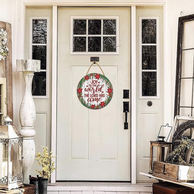 FemiaD 11 Inch Christmas Wreath Door Hanger Sign