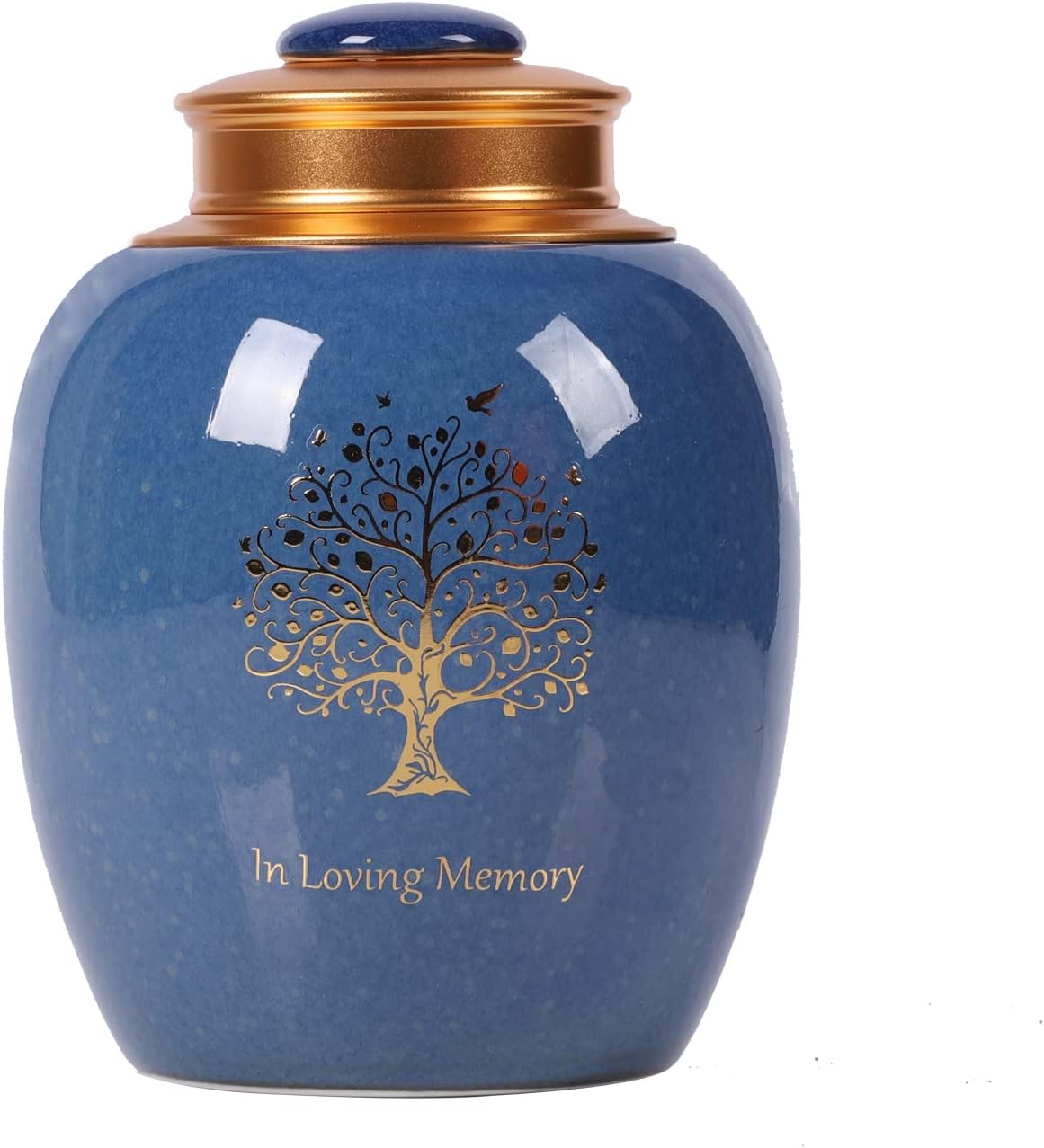 Medium Ceramic Urn for Human Ashes - Tree of Life Design