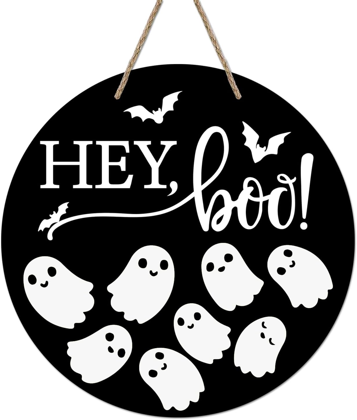 Halloween Door Welcome Sign with Twine Rope Hanging Decor