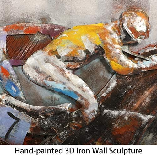 Race Day Primo Mixed Media Hand Painted Wall Sculpture