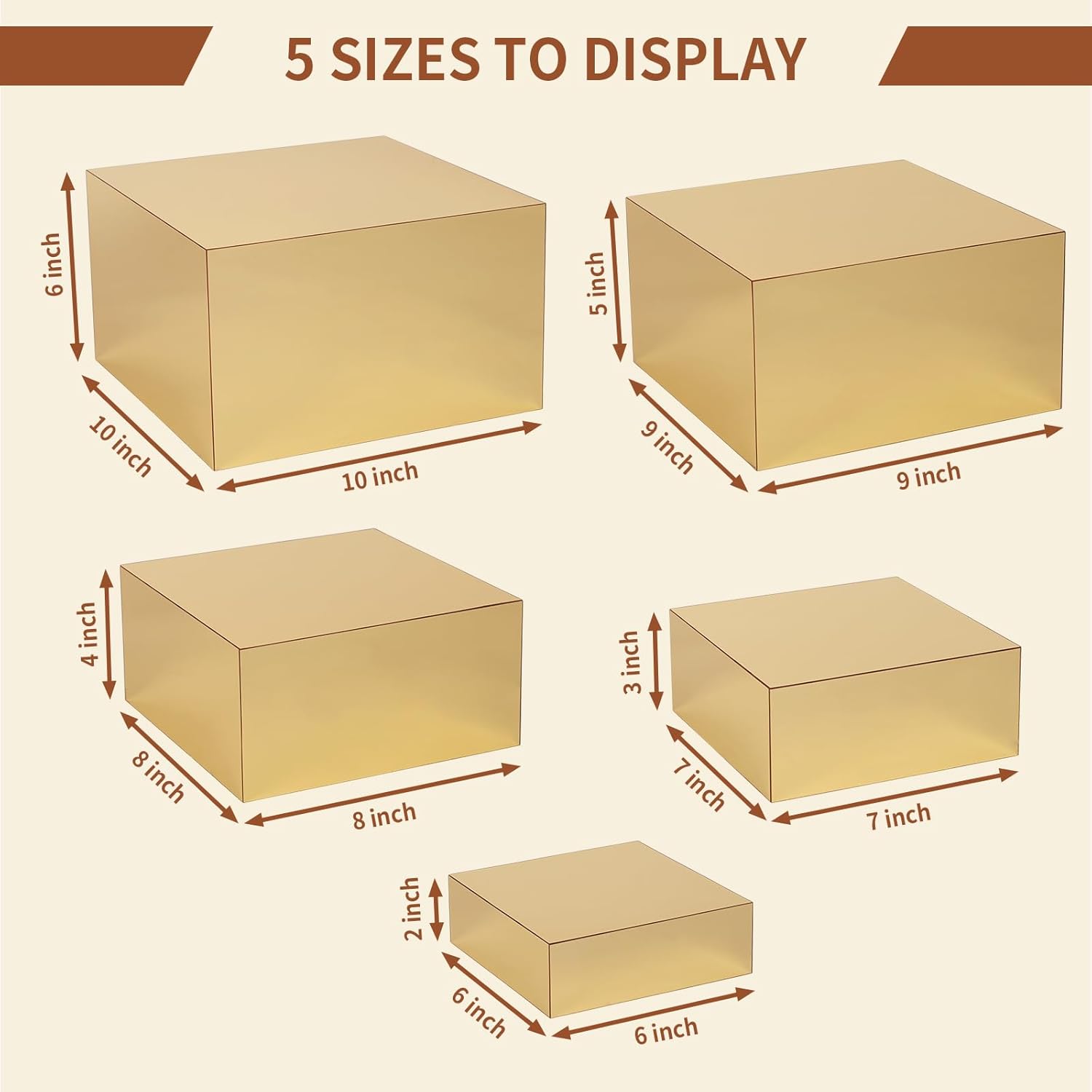 Acrylic Risers Display 5 Pcs for Jewelry and Food