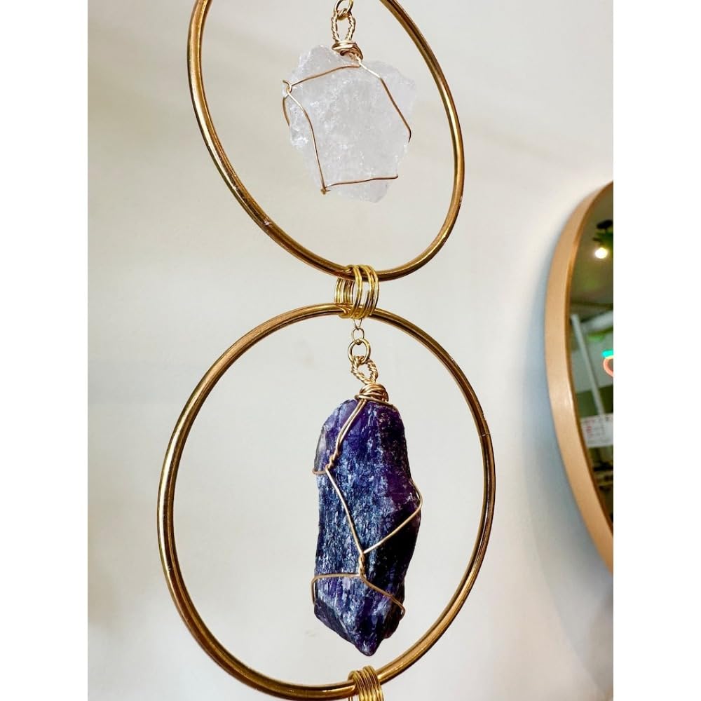 7 Circle Crystal Hanging Mobile Boho Suncatcher Decor