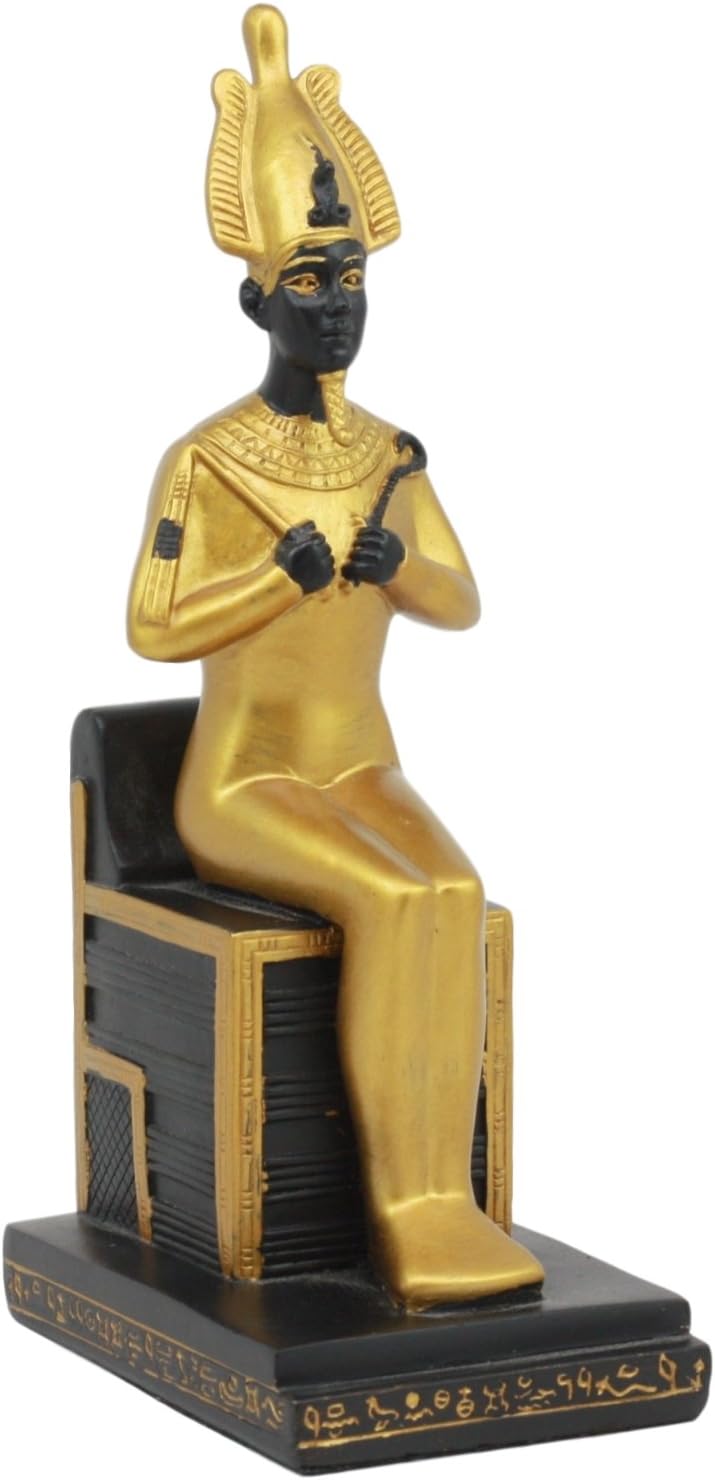 Ebros Egyptian God Osiris Seated On Throne Statue