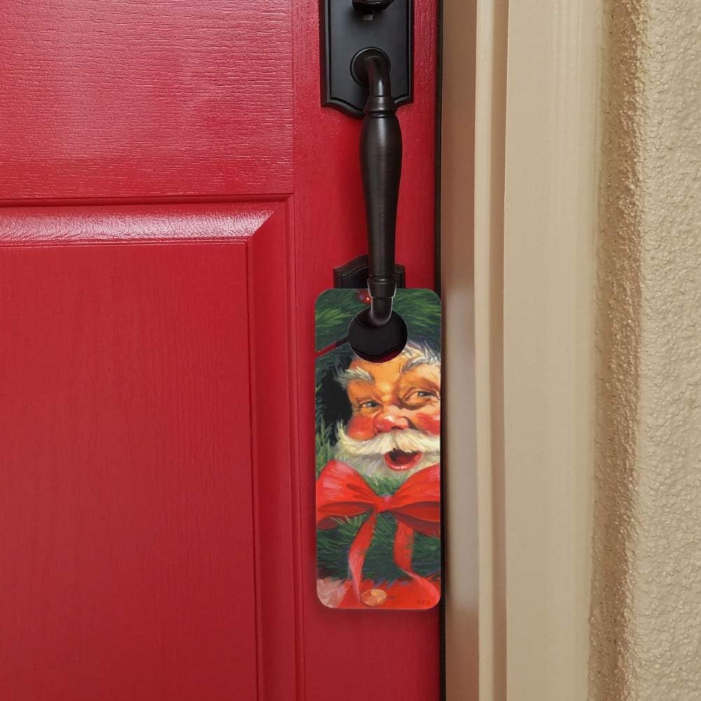 GRAPHICS AND MORE Christmas Santa Wreath Door Knob Hanger Sign 1
