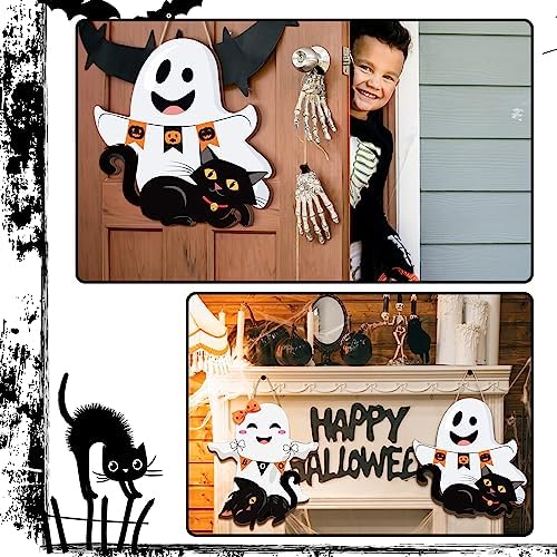 Leinuosen Halloween Ghost Witch Door Sign Decorations