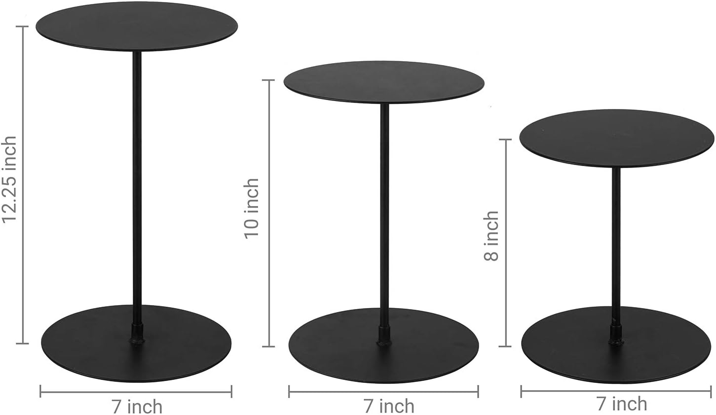 MyGift Decorative Black Metal Cupcake Stand Set of 3