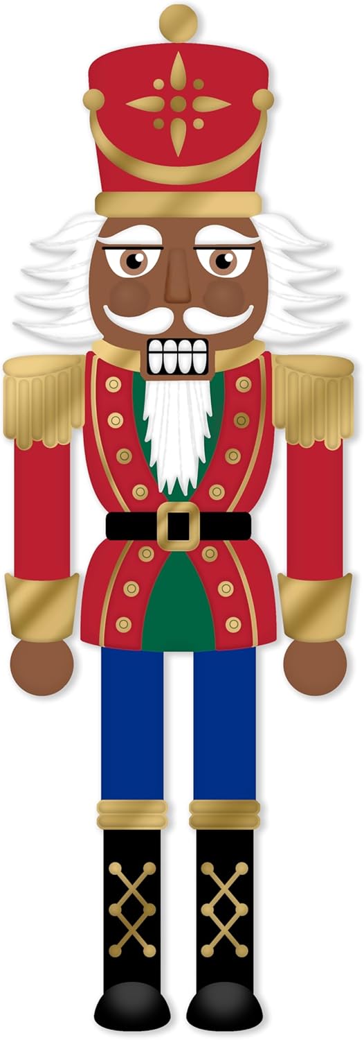 Nutcracker Embossed Metal Christmas Sign with Sawtooth Hanger