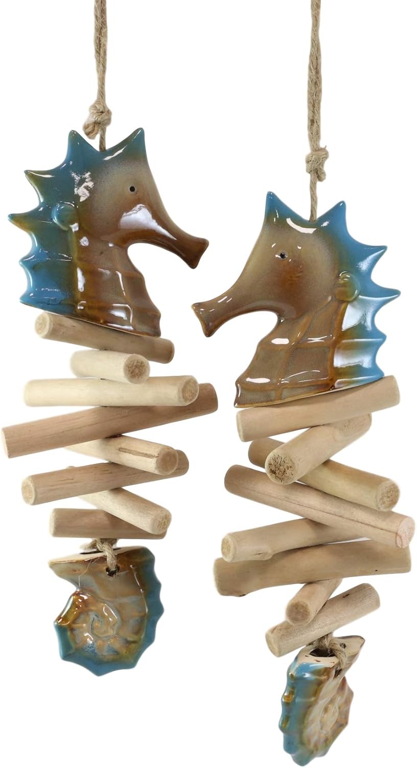Ebros Gift Nautical Seahorse Wall Mobiles Set of 2