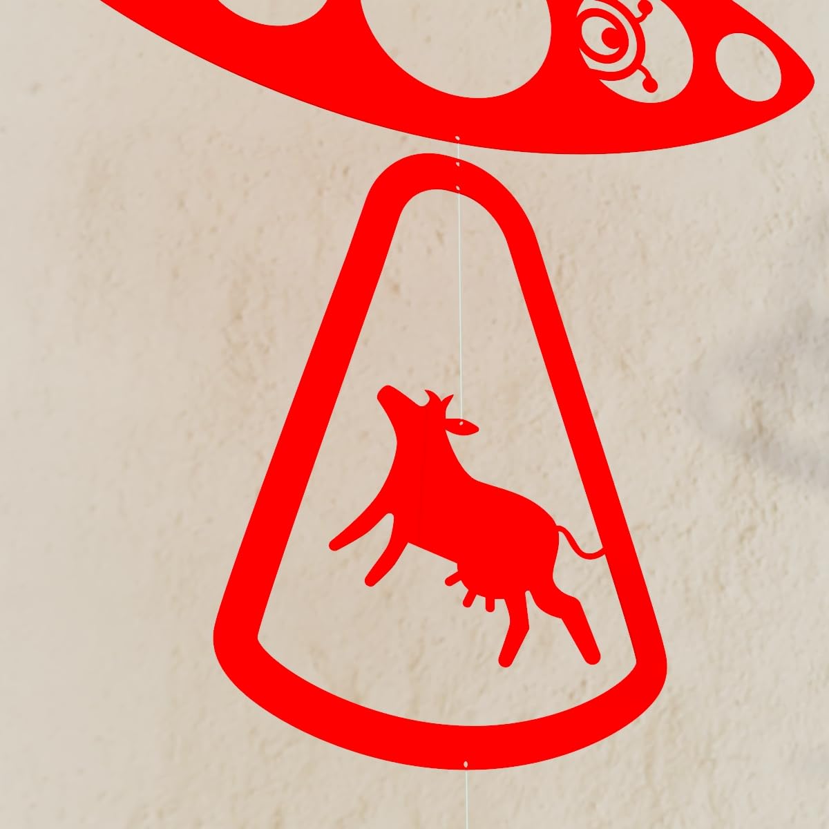 Whimsical UFO Mobile with Abducting Aliens
