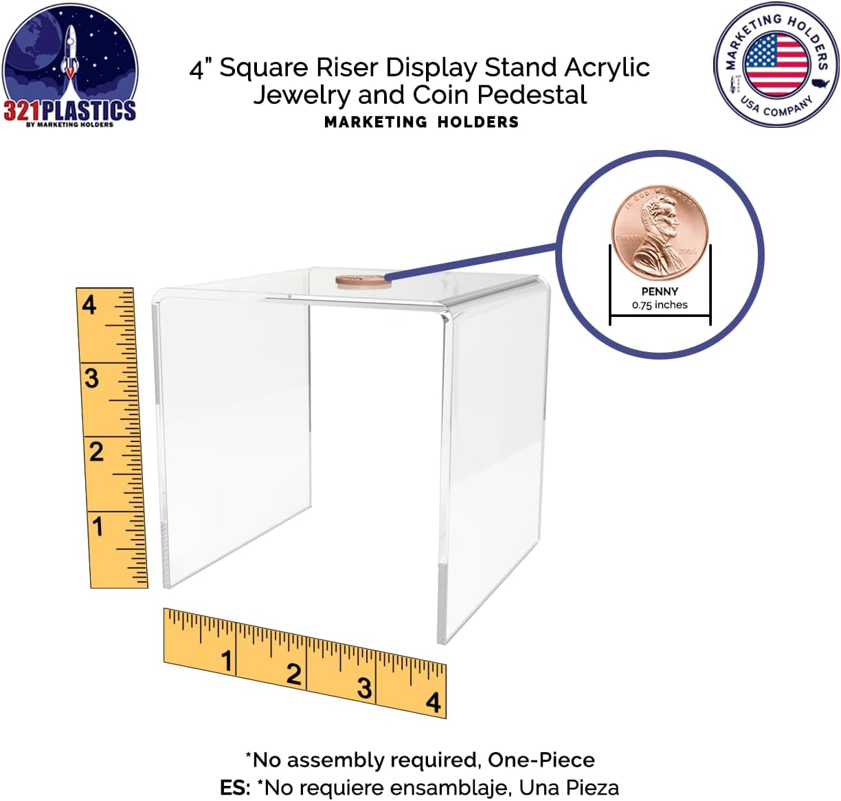 2 Pack Clear Acrylic Riser Display Stand for Countertops
