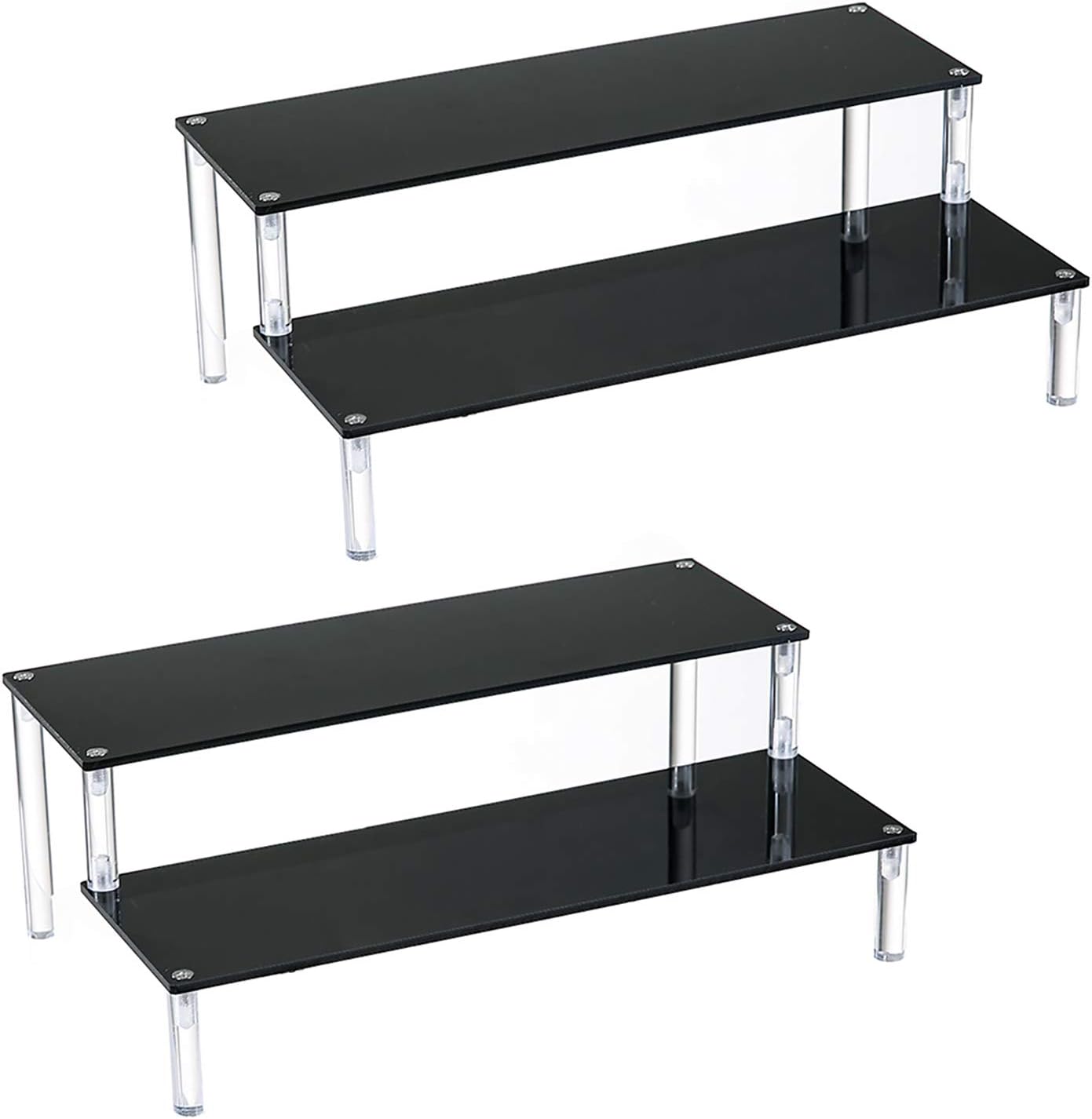 BYCY 2 Pack 2-Tier Acrylic Display Stand for Small Items