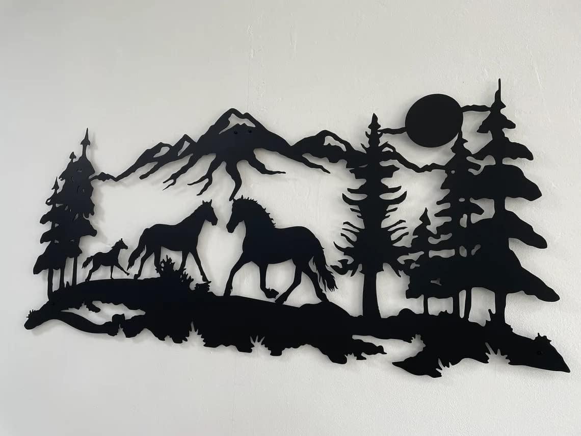 DEKADRON Metal Wall Decor Horse Family