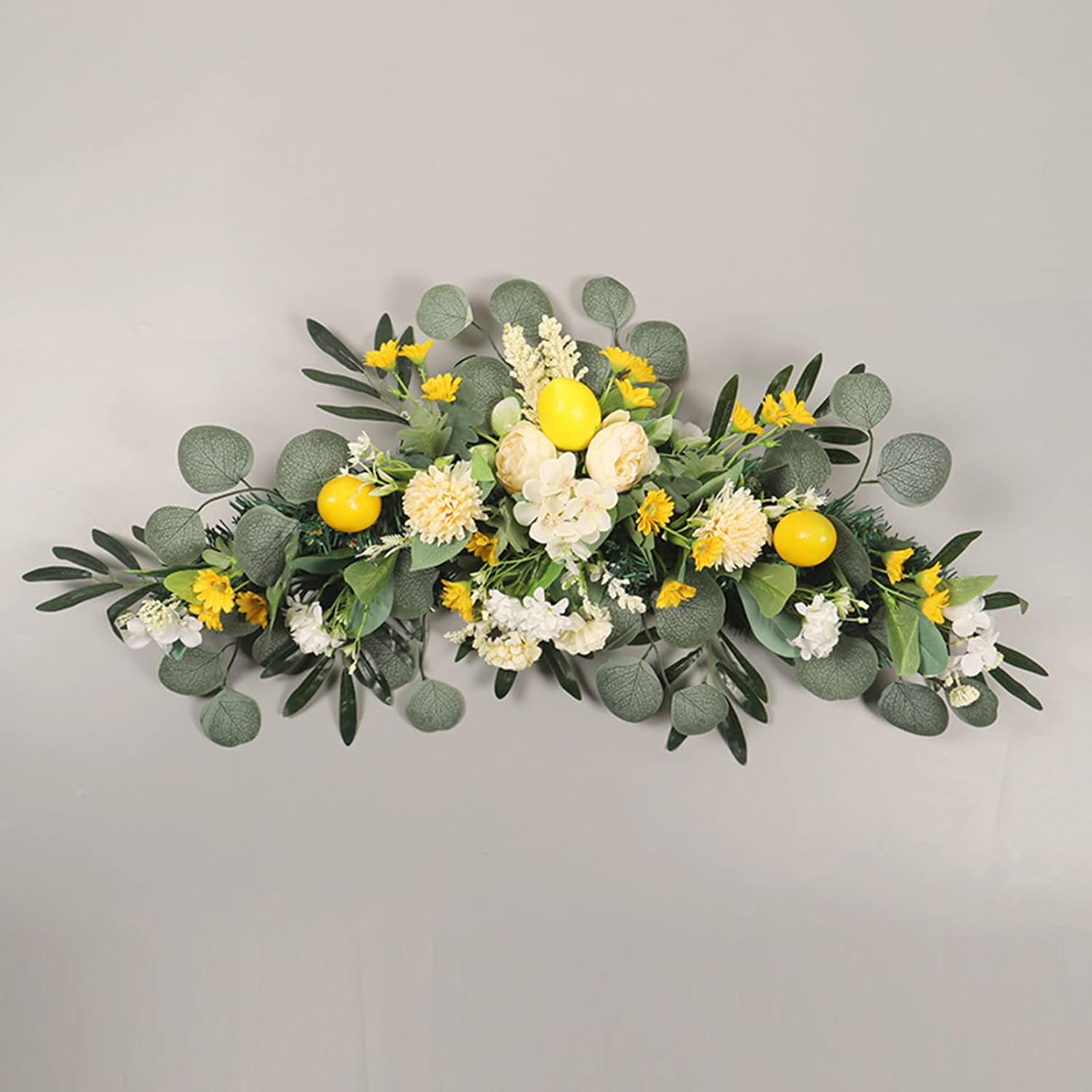 Belupai 275in Artificial Peony Daisy Swag with Lights