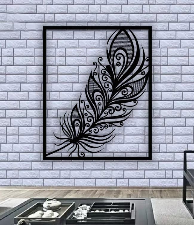 CNC Wood LED Feather Wall Art with RGB Control