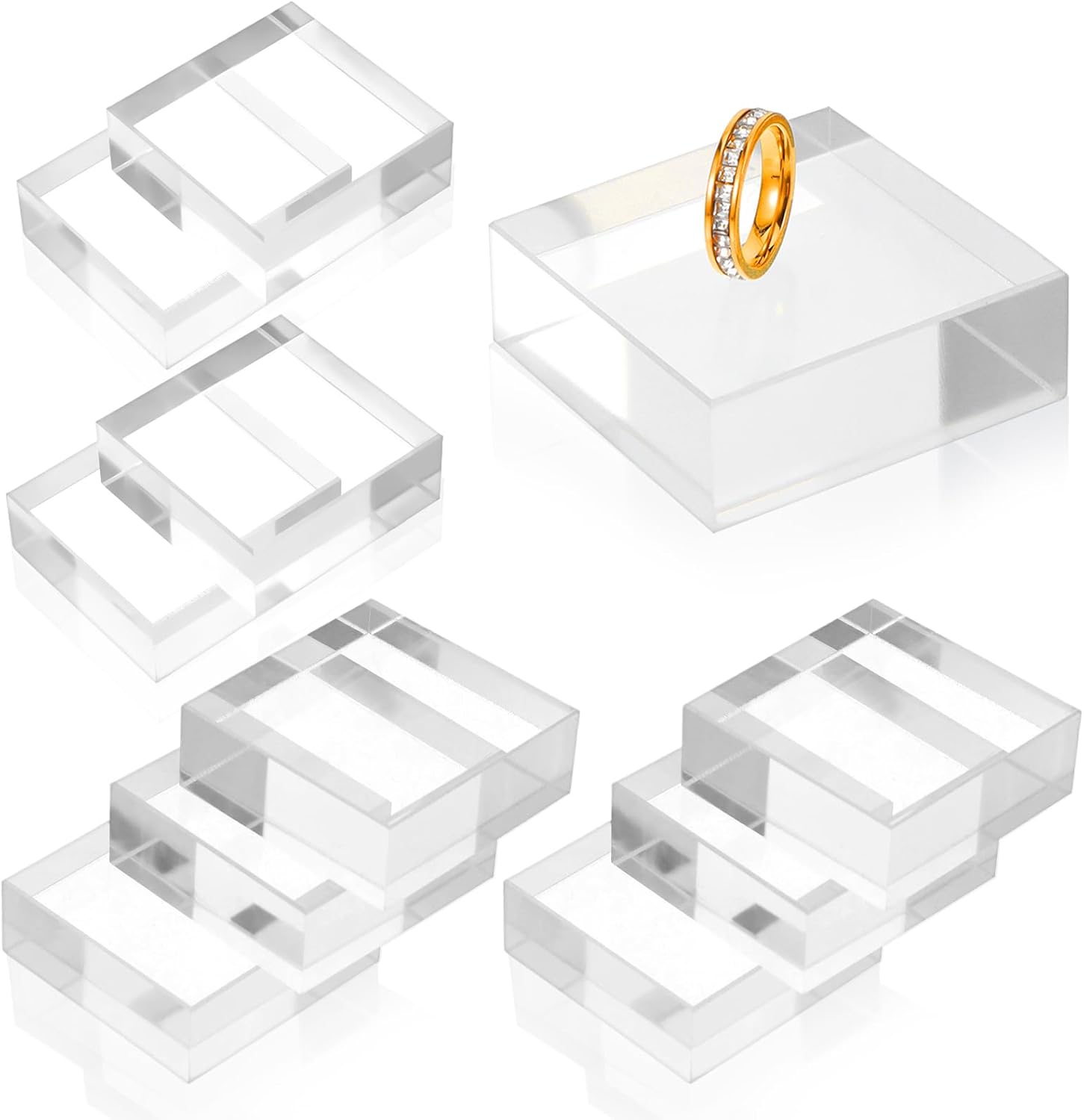 10 Piece Clear Acrylic Display Blocks for Jewelry and Collectibles