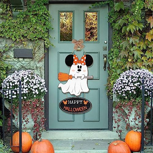 Cute Halloween Mouse Ghost Door Sign