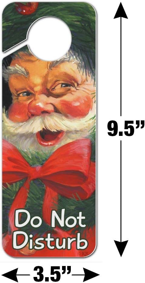 Christmas Santa Wreath Door Knob Hanger Sign
