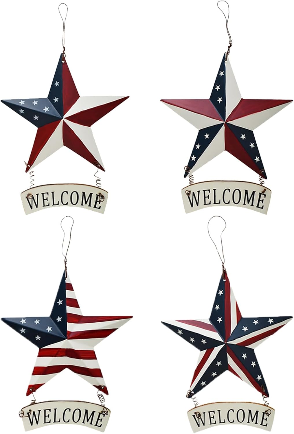 Wovorins Patriotic Welcome Sign Set of 4