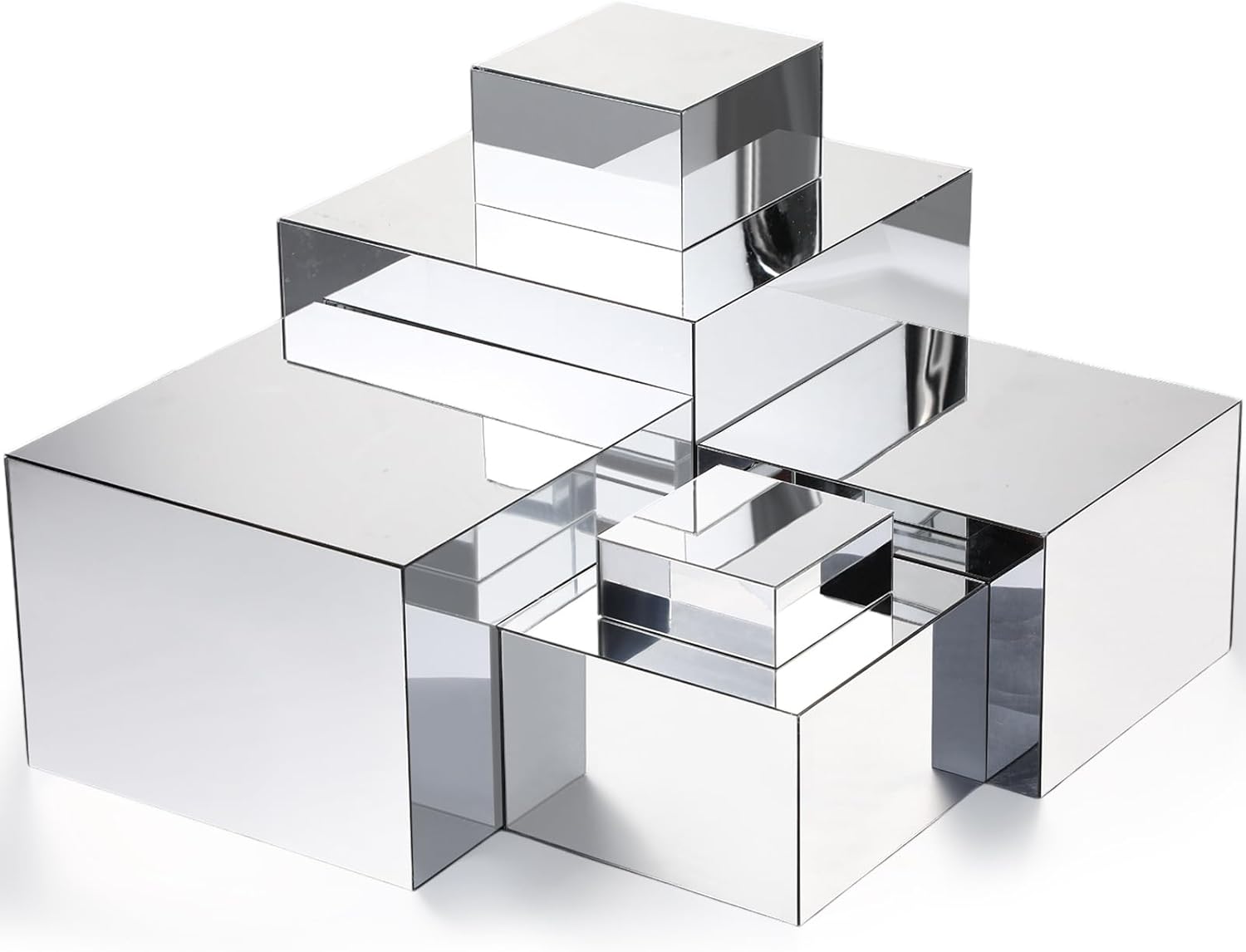 Geelin 6 Pack Silver Acrylic Display Risers