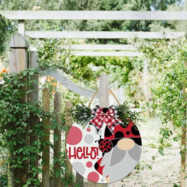 Boylee Spring Wreath Door Sign 11 Inches Rustic Wooden