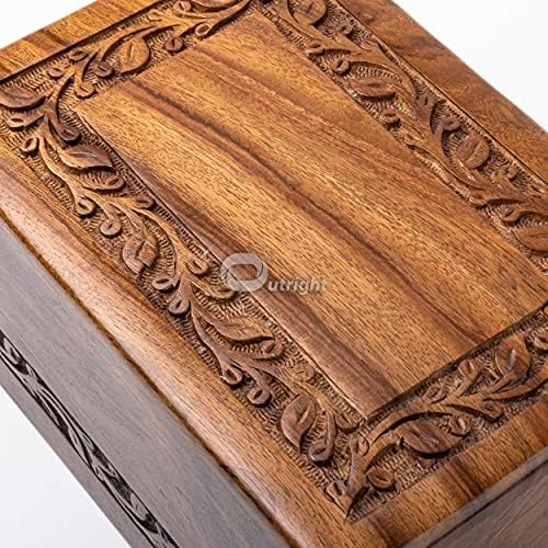 Outright Extra Small Wooden Cremation Urn with Tree of Life Engraving