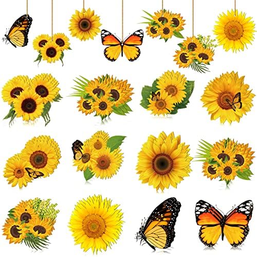 Qunclay 36 Pcs Summer Sunflower Tree Decorations