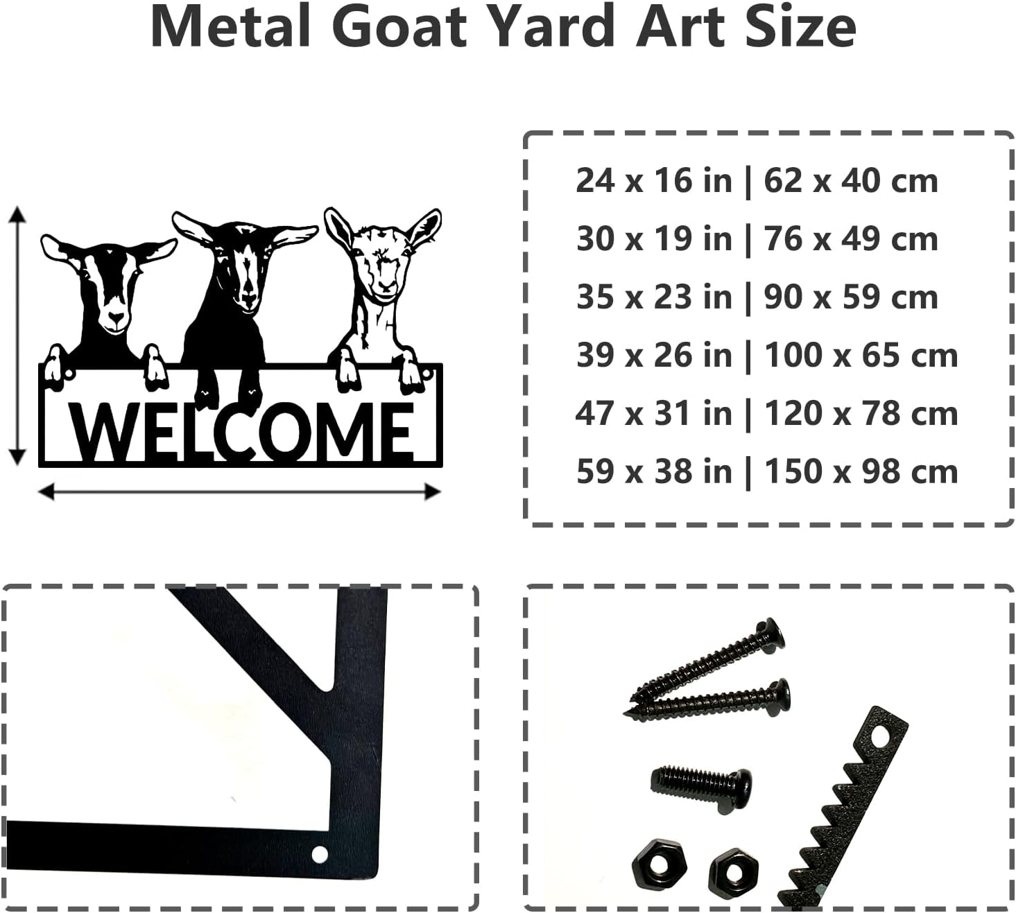 Farmhouse Wall Decor - Metal Goat Art 30x19in Gold Wall Sculpture