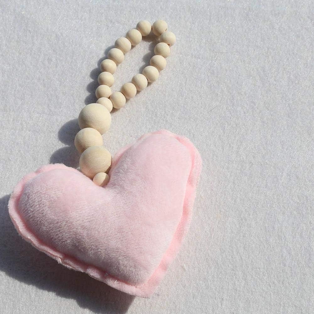Nordic Style Wooden Bead Moon Star Heart Ornament
